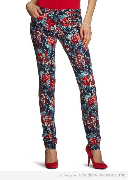 Pantalones tejanos print flores marca Tom Tailor, comprar online outlet