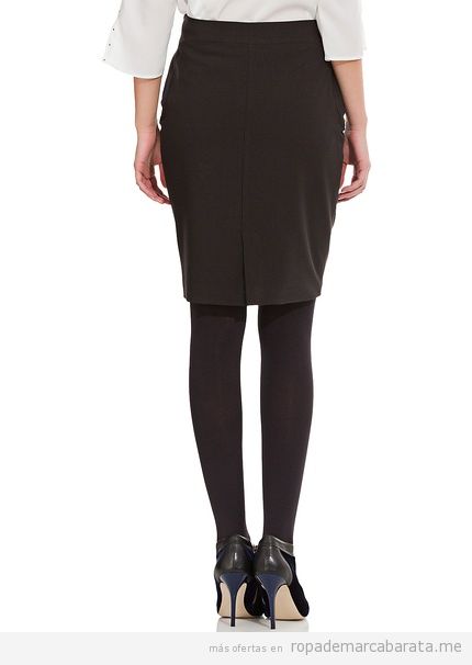 Comprar online falda negra tachuelas marca Cortefiel, barata 2