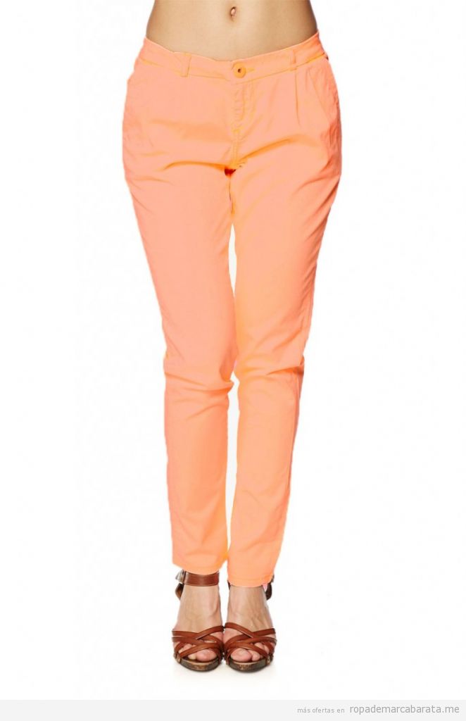 Pantalones verano corte carrot naranja marca Cipo&Baxx baratos, comprar outlet online