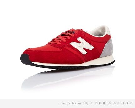 Zapatillas casual mujer marca New Balance baratas color rojo, outlet online