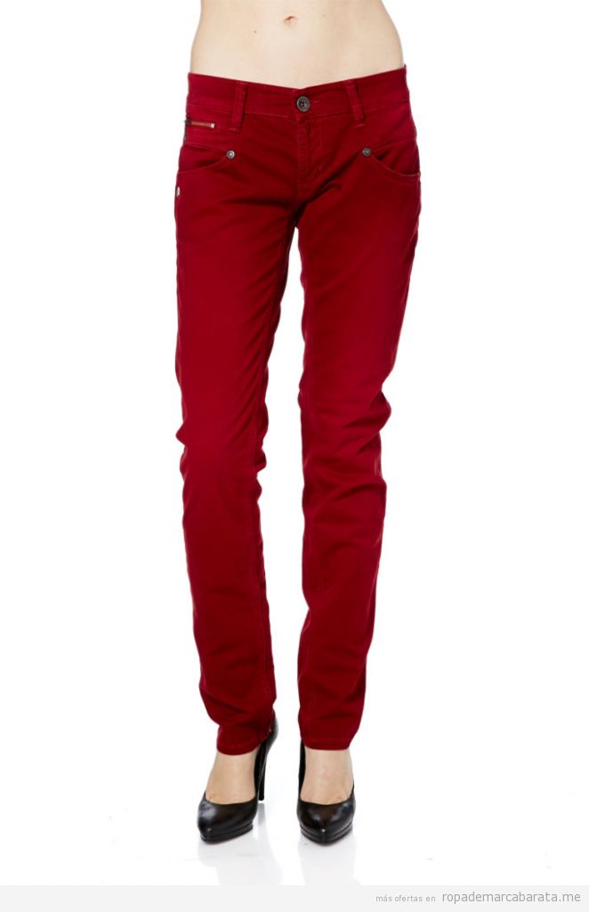 Pantalones otoño color rojo marca Freeman T Porter, outlet online