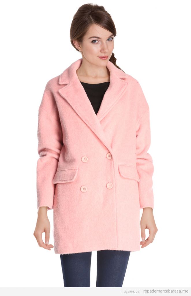 Abrigo color rosa lana marca Camaïeu barato, outlet online