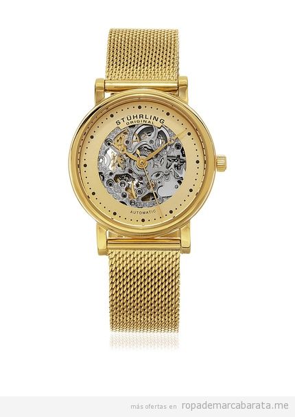 Relojes mujer marca Stührling color dorado barato, outlet