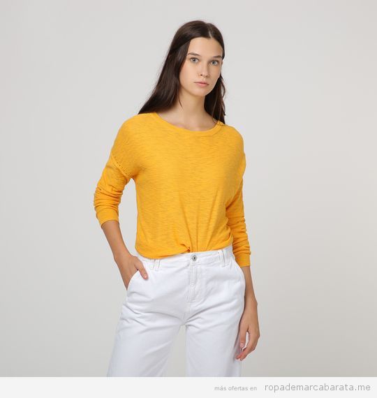 Jersey amarillo algodón marca Pepe Jeans barato, outlet