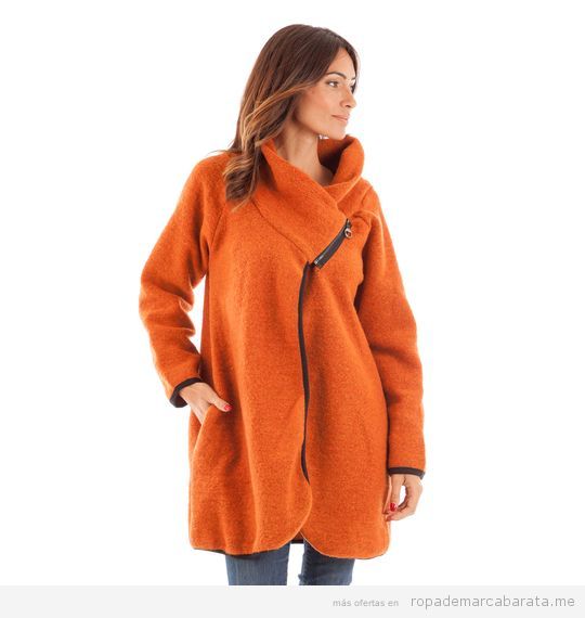 Abrigo color naranja barato, outlet
