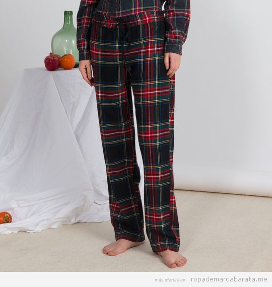 Pijama cuadros marca Oysho baratos, outlet 2