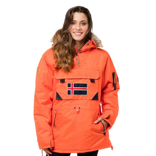 Anorak marca Geographical Norway naranja barato para mujer