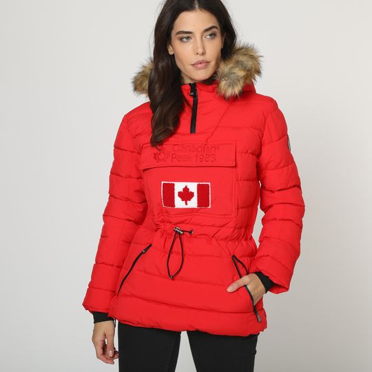 Anorak rojo marca Canadian Peak mujer barato