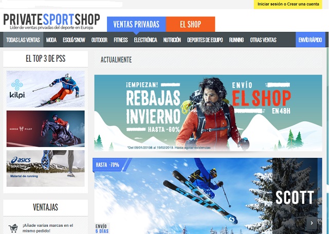 Mejores webs ropa marca barata España Private Sport Shop