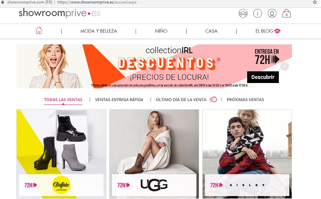 Mejores webs ropa marca barata España Showroom Privé