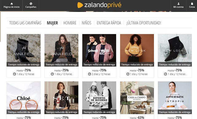 Mejores webs ropa marca barata España Zalando Privé