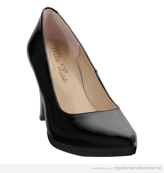 Zapatos negros tacón marca Mia Loé baratos, outlet