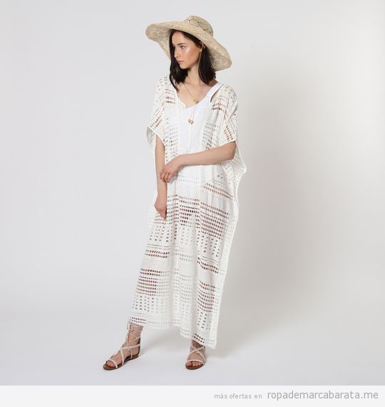 Vestido largo crochet de la marca Oysho barato, outlet online