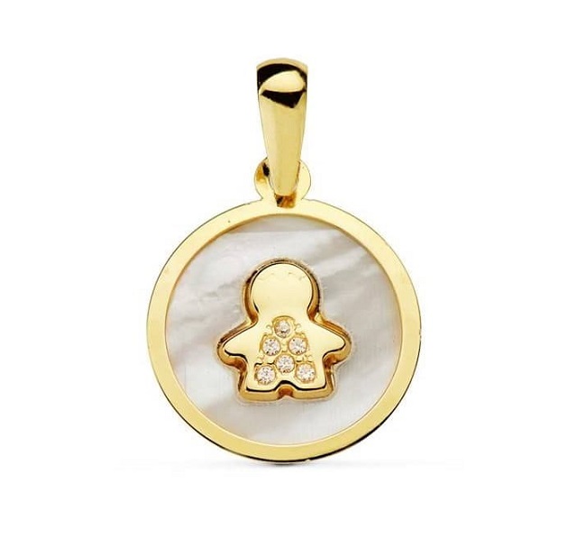 Colgante oro con niño